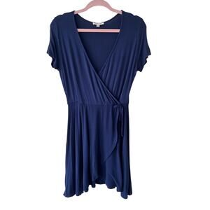 ROLLA COSTER Blue‎ Wraparound Dress Womens L Y2K Coverup Summer